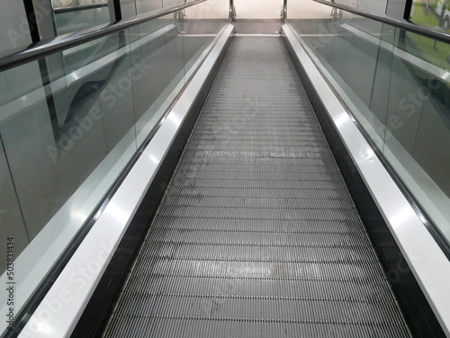 closeup of escalator electronic system. © Chanonnat