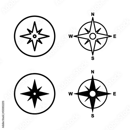 Compass icons vector. arrow compass icon sign and symbol