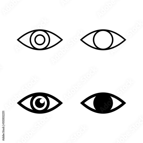 Eye icons vector. Eye sign and symbol. Look and Vision icon.