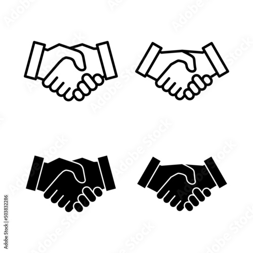 Handshake icons vector. business handshake sign and symbol. contact agreement