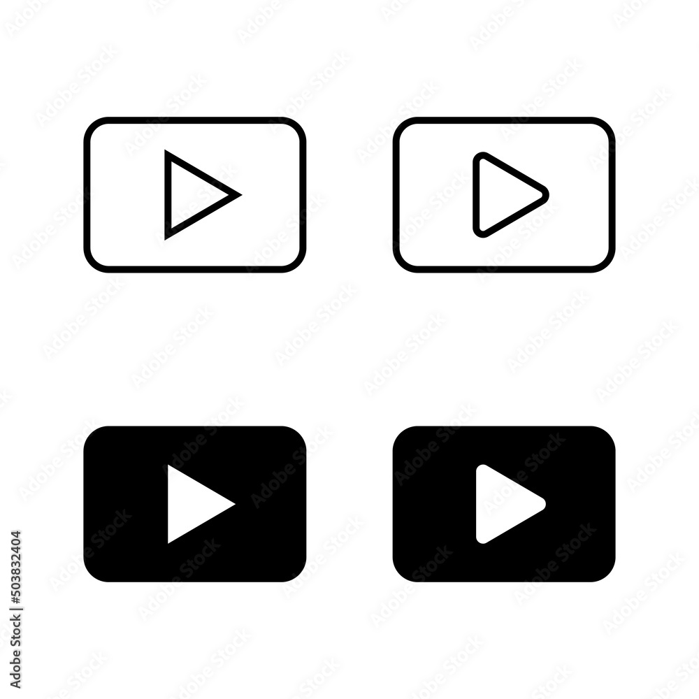Play Icons vector. Play button sign and symbol Play Icons vector. Play button sign and symbol