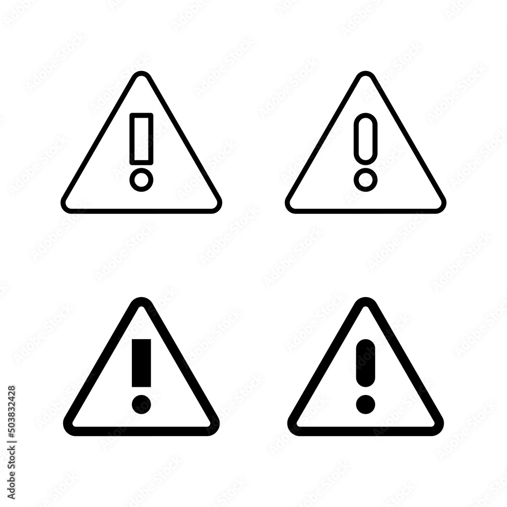 Obraz premium Exclamation danger icons vector. attention sign and symbol. Hazard warning attention sign
