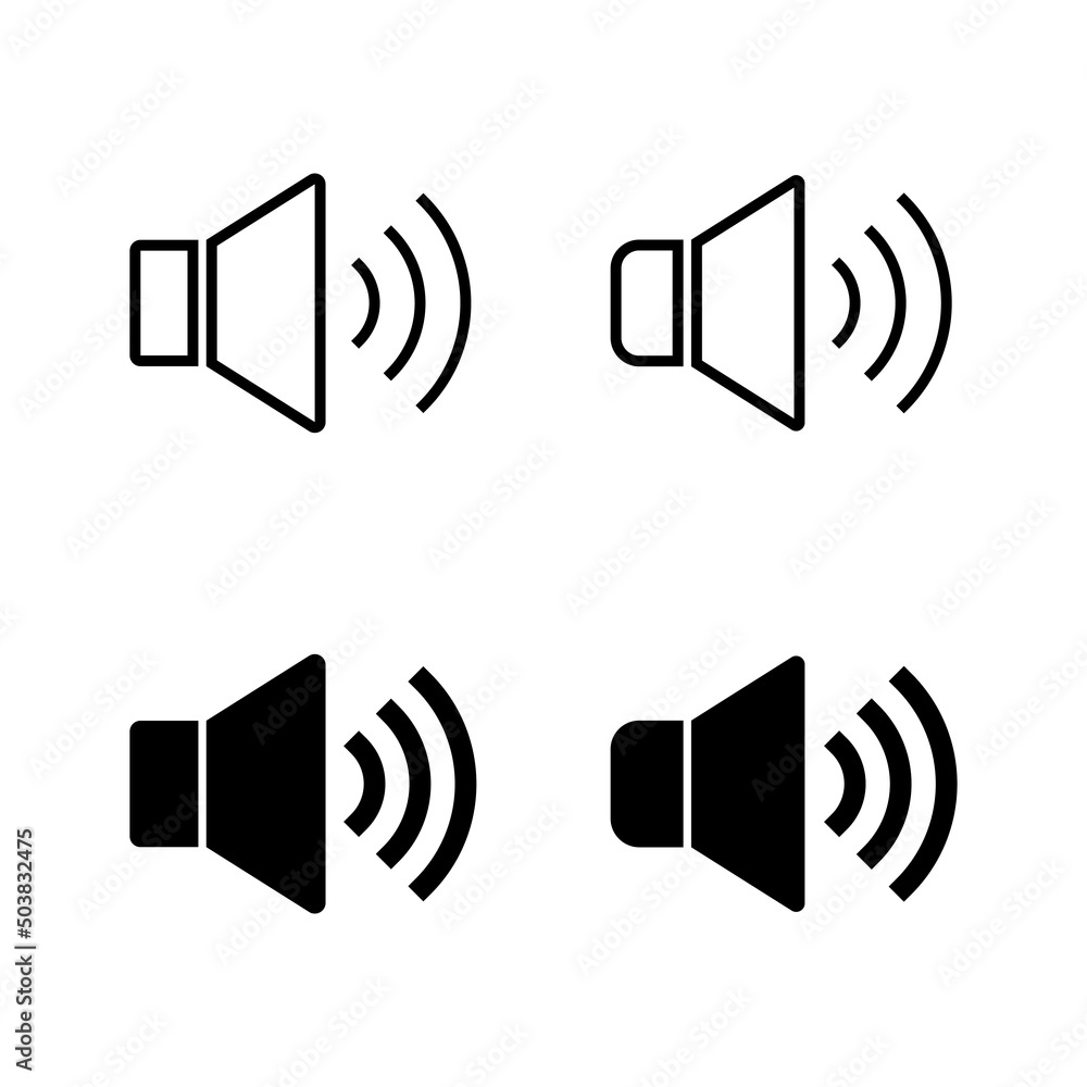 Speaker icons vector. volume sign and symbol. loudspeaker icon. sound symbol Speaker icons vector. volume sign and symbol. loudspeaker icon. sound symbol