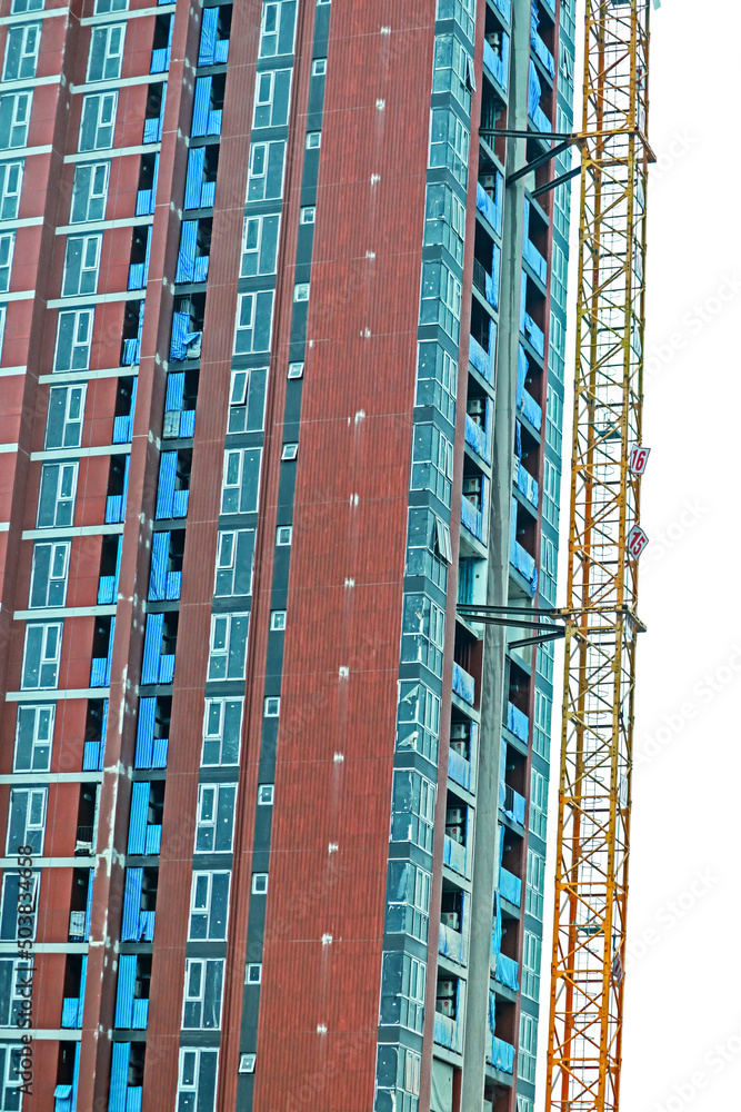 The condominium building in the city The condominium building in the city