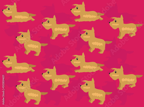 Fototapeta Naklejka Na Ścianę i Meble -  Dog Scottish Terrier Yellow Coat Animation Seamless Wallpaper Background