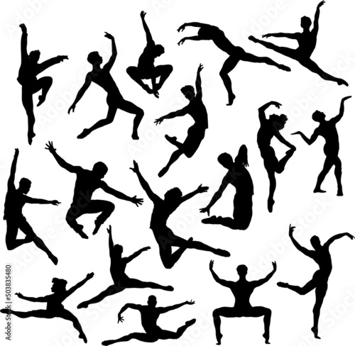 silhouettes of people dancing