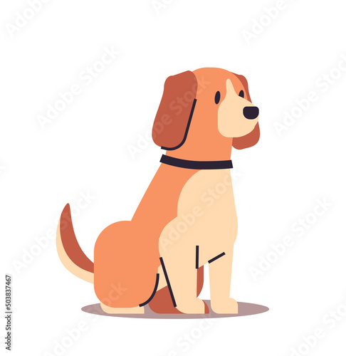 cute dog funny animal cartoon pet isolated full length