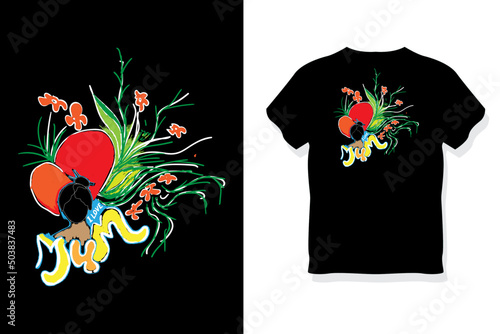 I love mum illustration art t shirt design concept