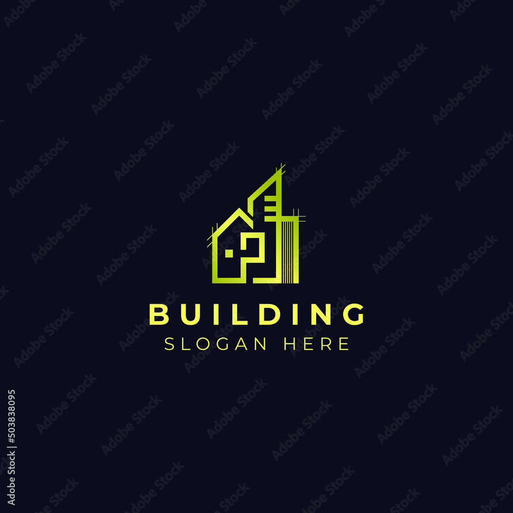 Elegant Gold Building house Logo template