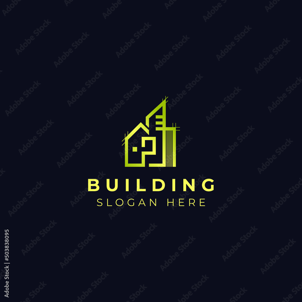 Elegant Gold Building house Logo template Elegant Gold Building house Logo template