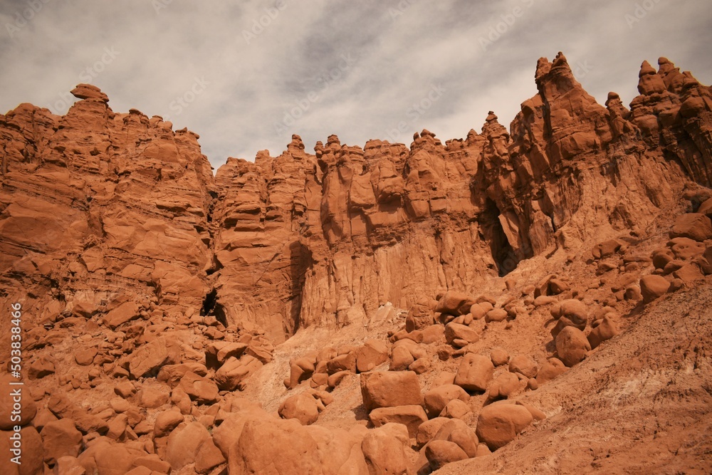 Hoodoo formations in the desert