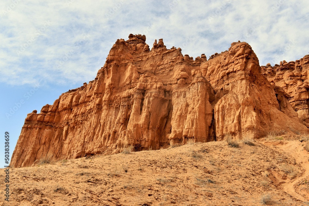 Hoodoo formations in the desert