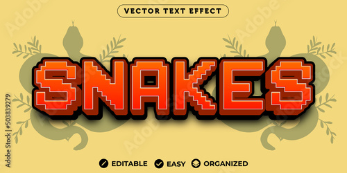 Snakes-Text-Effect,Fully Editable Font Text Effect