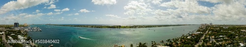 Aerial panorama Intracoastal Waterway West Palm Beach FL
