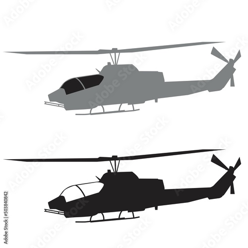 cobra helicopter silhouette set vector design