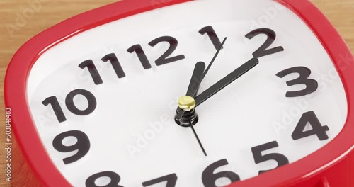 Wallpaper Mural Close up, Clock red and white beginning of time 1.10 am or pm. Torontodigital.ca