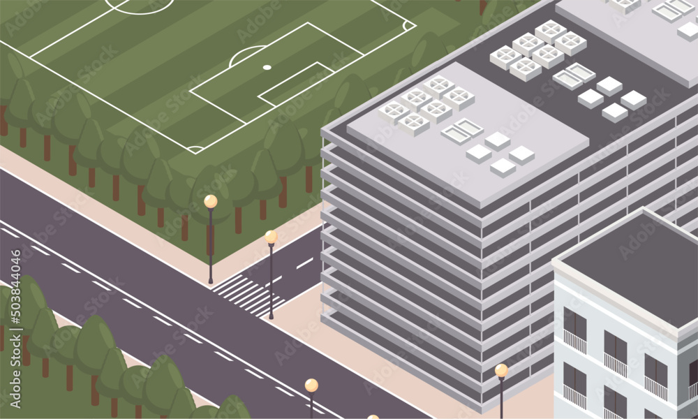 isometric building and soccer camp isometric building and soccer camp
