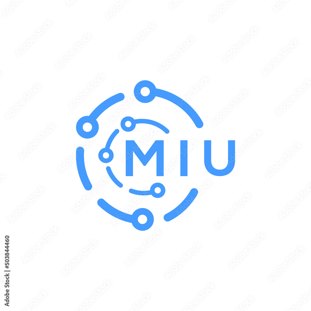 MIU technology letter logo design on white  background. MIU creative initials technology letter logo concept. MIU technology letter design.