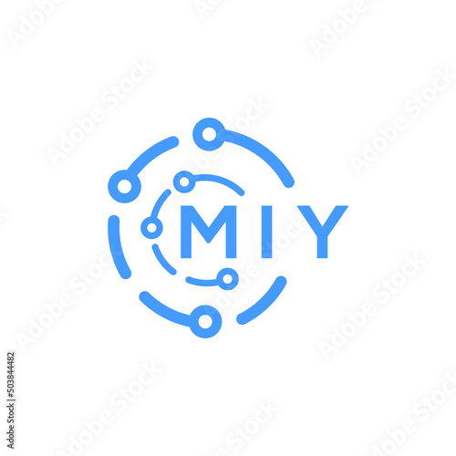 MIY technology letter logo design on white  background. MIY creative initials technology letter logo concept. MIY technology letter design. photo