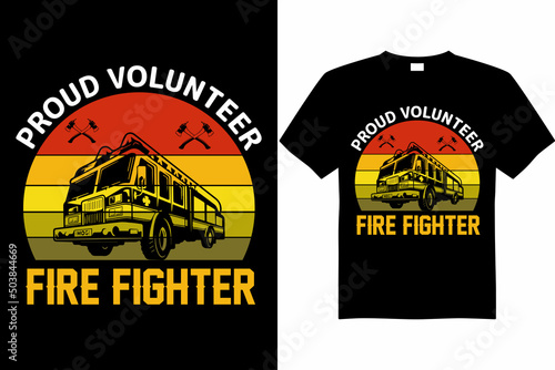 firefighter t-shirt design vector