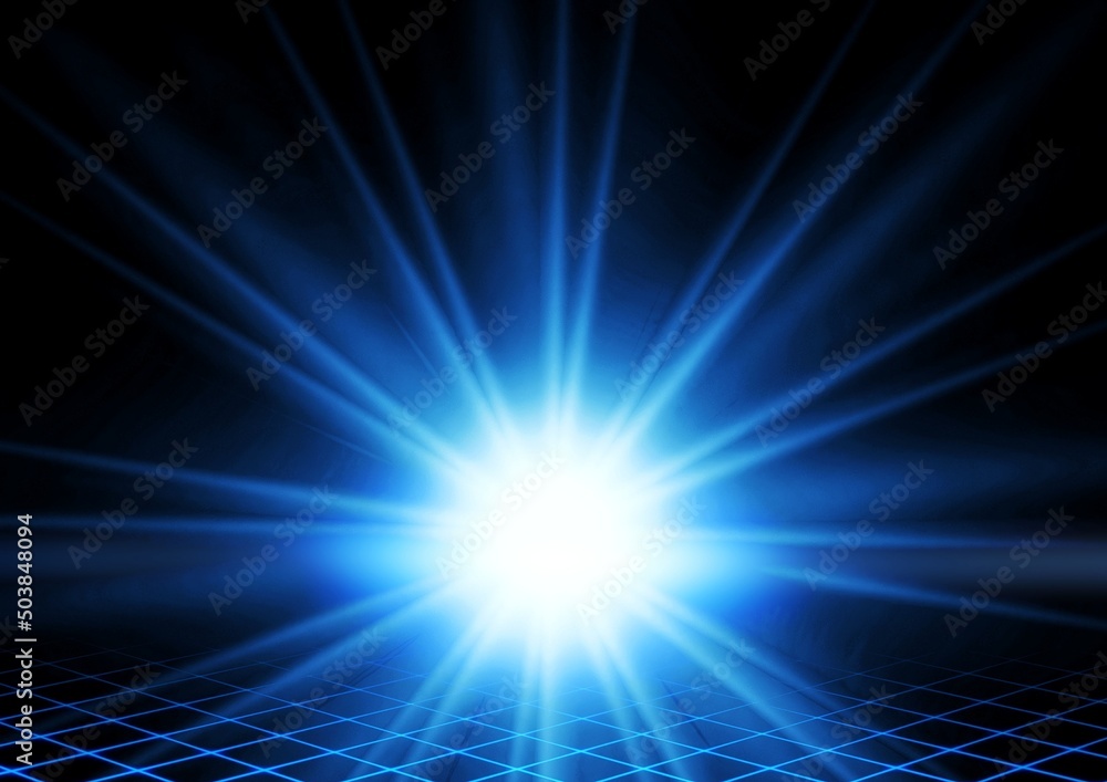 Fototapeta premium 抽象的な青い光線の3dイラスト