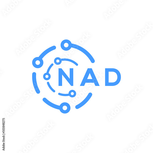 NAD technology letter logo design on white  background. NAD creative initials technology letter logo concept. NAD technology letter design.
