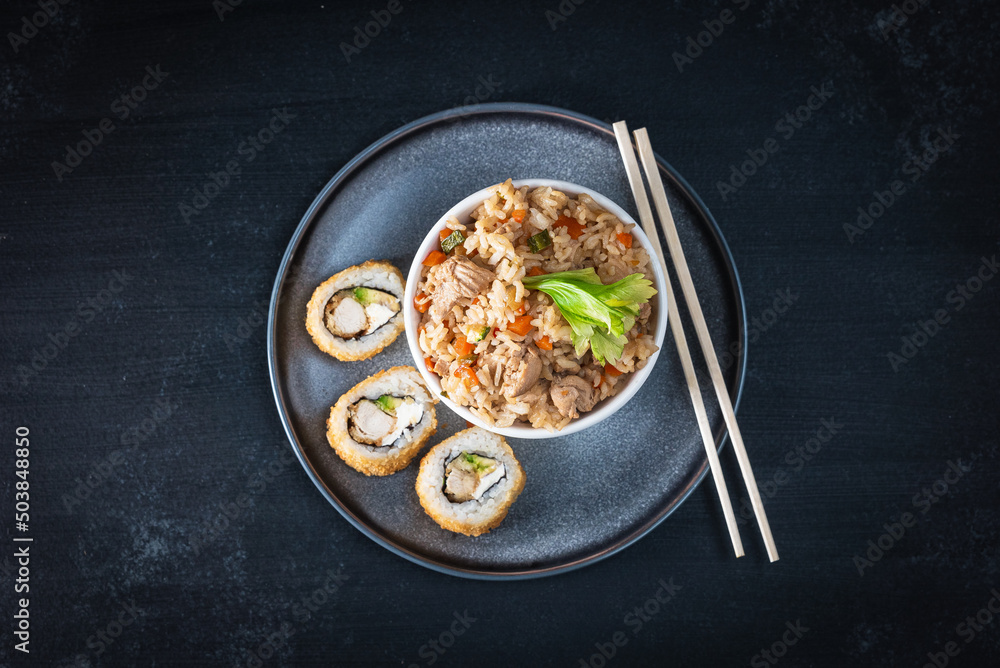 Plato de comida Japonesa, Sushi Plato de comida Japonesa, Sushi