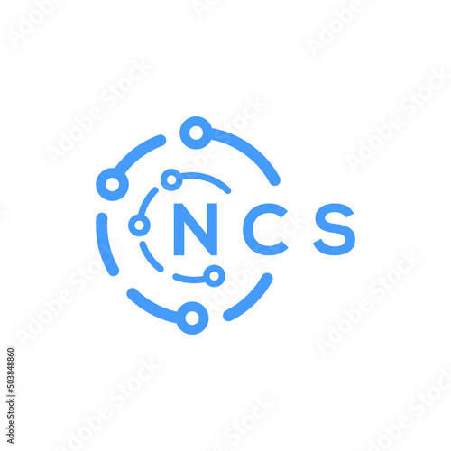NCS technology letter logo design on white  background. NCS creative initials technology letter logo concept. NCS technology letter design.
 photo