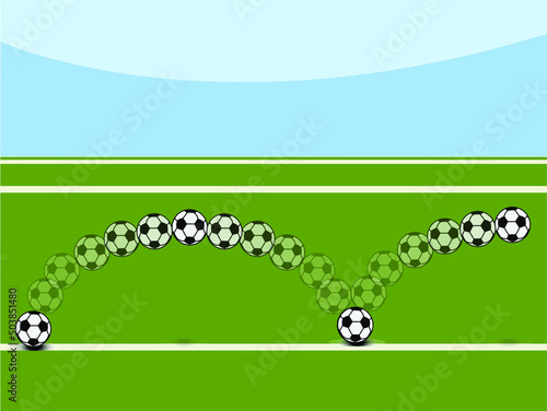 soccer football field, The football bounces off the ground