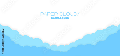 ペーパーカットの雲　ベクター素材