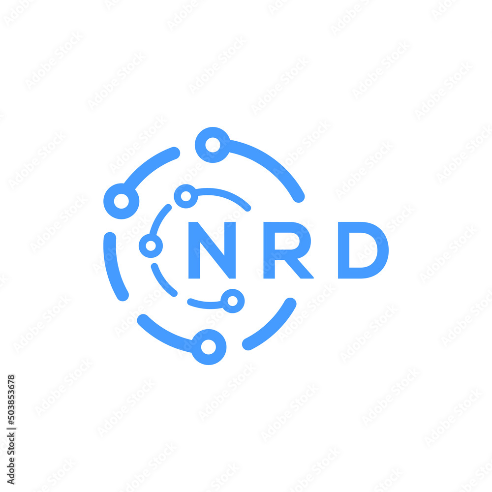 Obraz premium NRD technology letter logo design on white background. NRD creative initials technology letter logo concept. NRD technology letter design. 