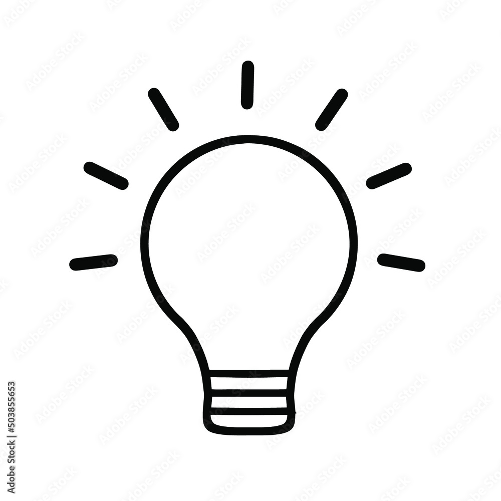Light bulb vector illustration isolated on white background. Suitable for web icon or design element Light bulb vector illustration isolated on white background. Suitable for web icon or design element