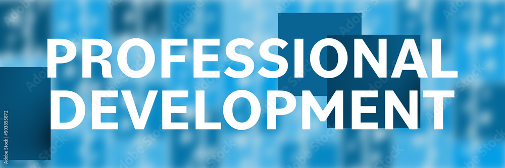 Professional Development Blue Blur Background Boxes Text Horizontal Professional Development Blue Blur Background Boxes Text Horizontal