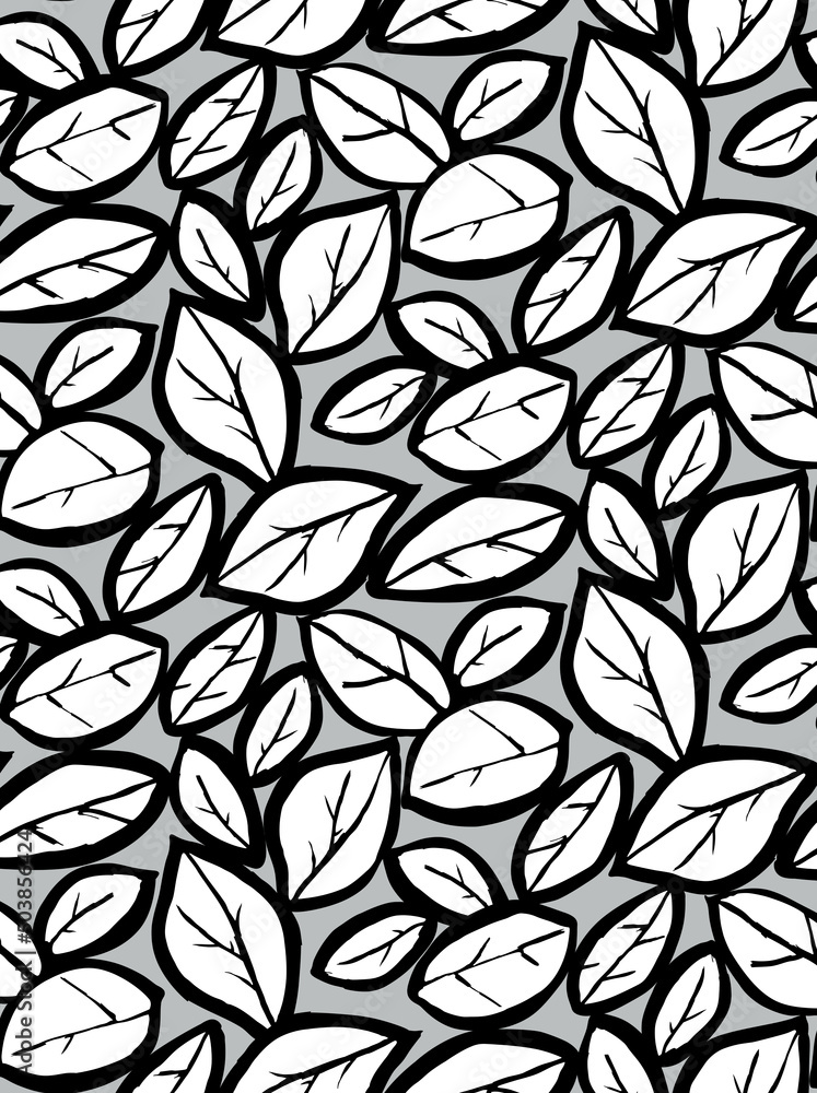 Seamless leaf pattern, floral print. Seamless leaf pattern, floral print.