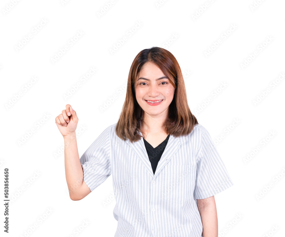 woman hand right raising fist up symbol isolated on white background woman hand right raising fist up symbol isolated on white background