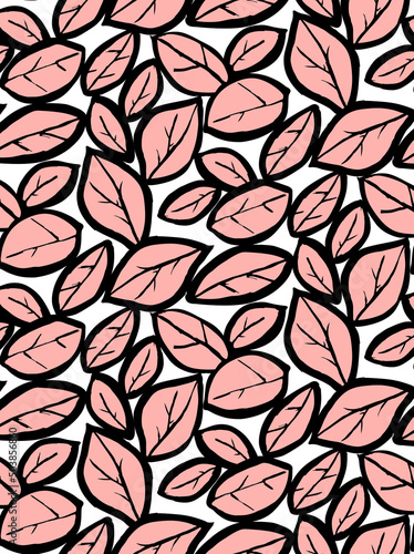 Seamless leaf pattern, floral print.