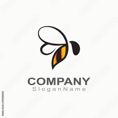 Bee logo simple creative inspiration for business template vector animal