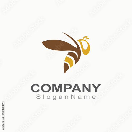 Bee logo simple creative inspiration for business template vector animal
