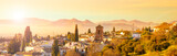 Granada city landscape panorama viewat sunset