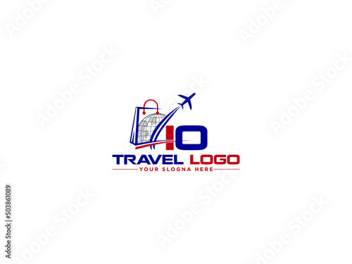 Simple IO Logo Image, Io oi Blue Color Logo Letter Vector Icon Design