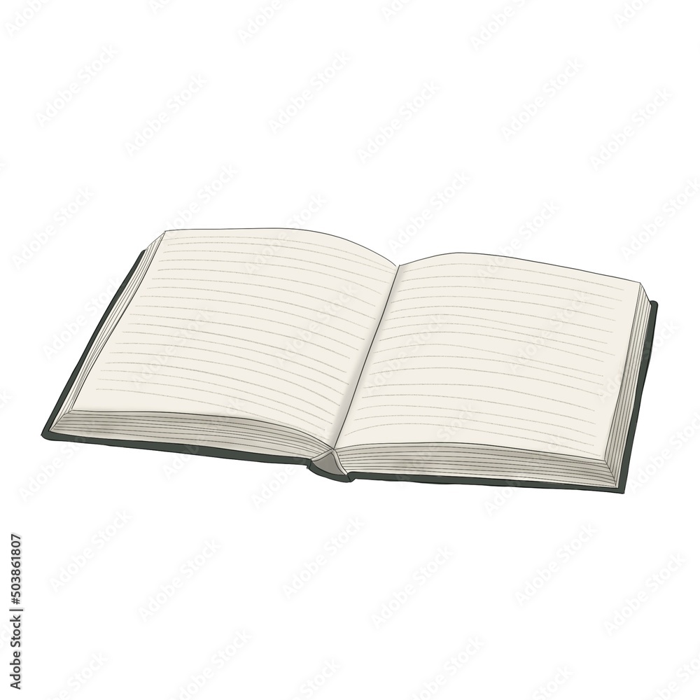 Book Isolated On A White Background Hand Drawn Illustration Book Isolated On A White Background Hand Drawn Illustration