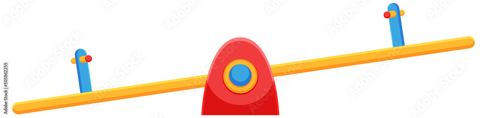 Simple children seesaw on white background Simple children seesaw on white background