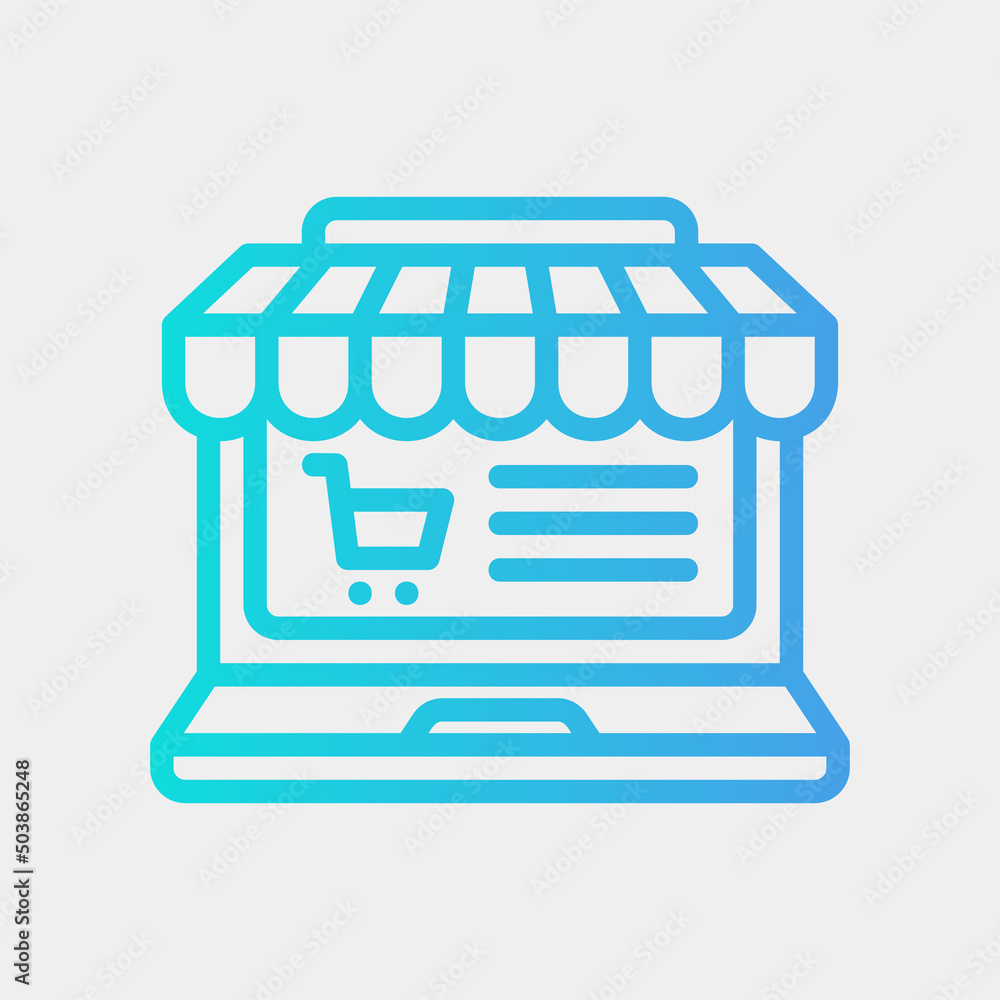 Online shop icon in gradient style, use for website mobile app presentation Online shop icon in gradient style, use for website mobile app presentation