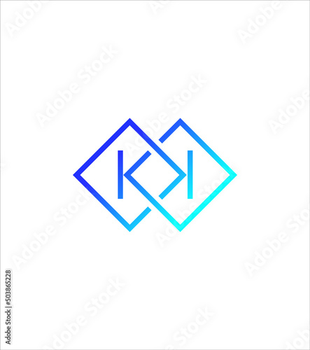 K letter mirroring creative modern vector logo template