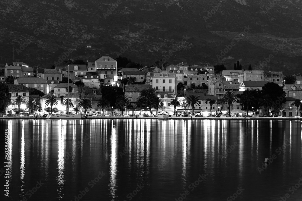 Night over Cavtat. Cavtat is a town in Dalmatia near Dubrovnik, Croatia.