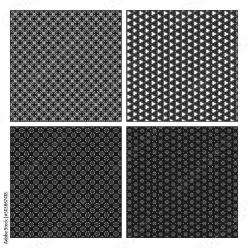 Synthesis Pattern Set 2 - 4 Black and White patterns captured from the artwork 'Synthesis'