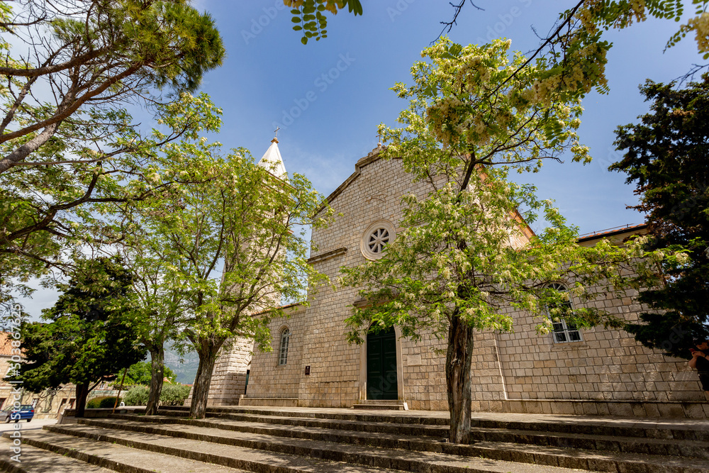 Church in small town Cilipi in the province of Dalmatia. Croatia