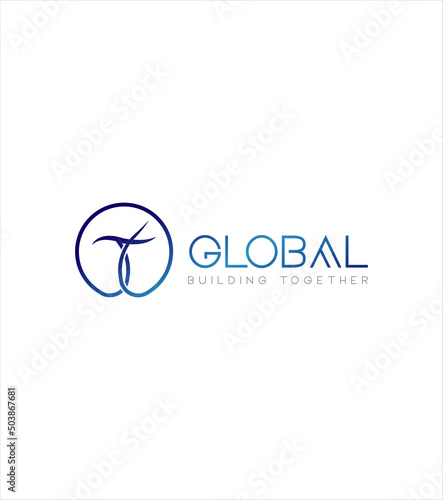 T Global modern creative vector logo template