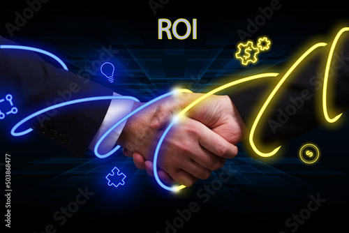 Business, Technology, Internet and network concept. Financial Graph. Stock Market chart. Forex Investment: ROI