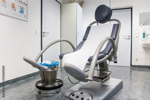 proctology room, medical instruments and proctological chair, interior of the proctology In the hospital photo